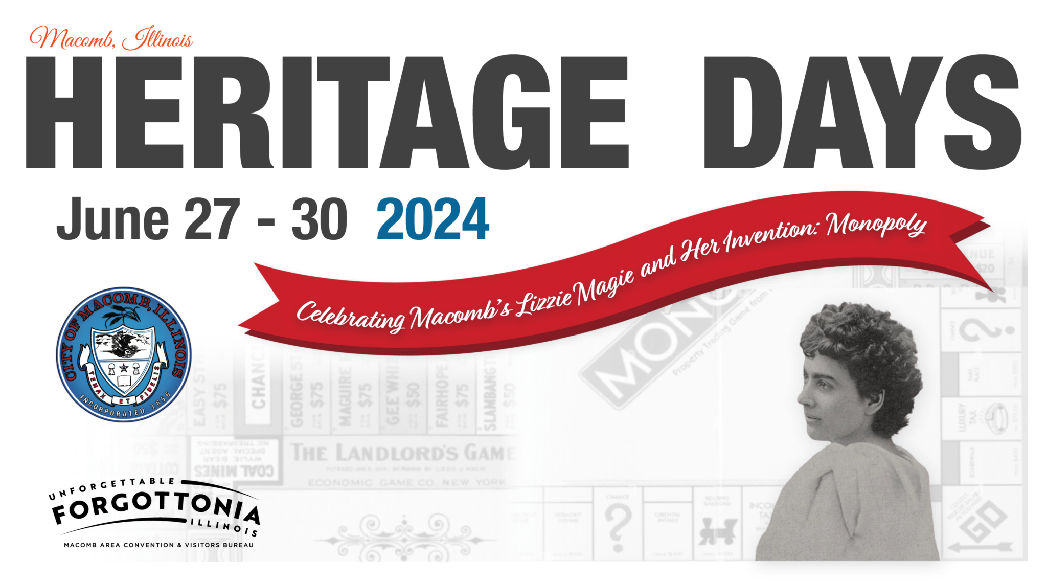 Heritage Days 2024 - Celebrating Macomb's Lizzie Magie and her invention: Monopoly